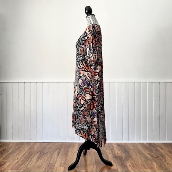 H&M Tribal Print V-Neck Kaftan Dress Size 8 - Picture 5 of 13